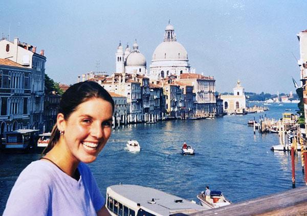 Alexis Jones in Venice during summer study abroad program in 1998.